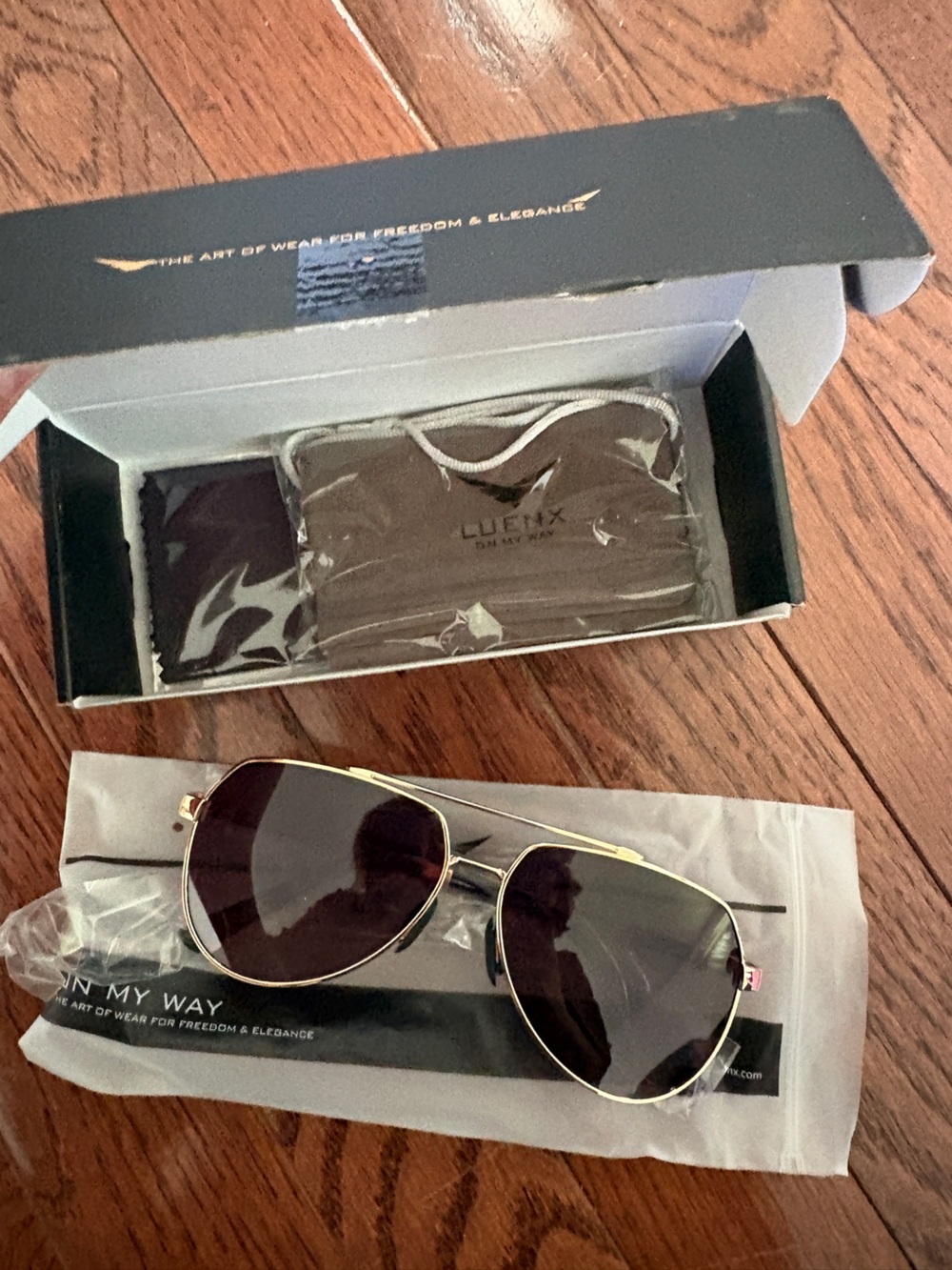 Gold Frame Sunglasses with Brown Lenses